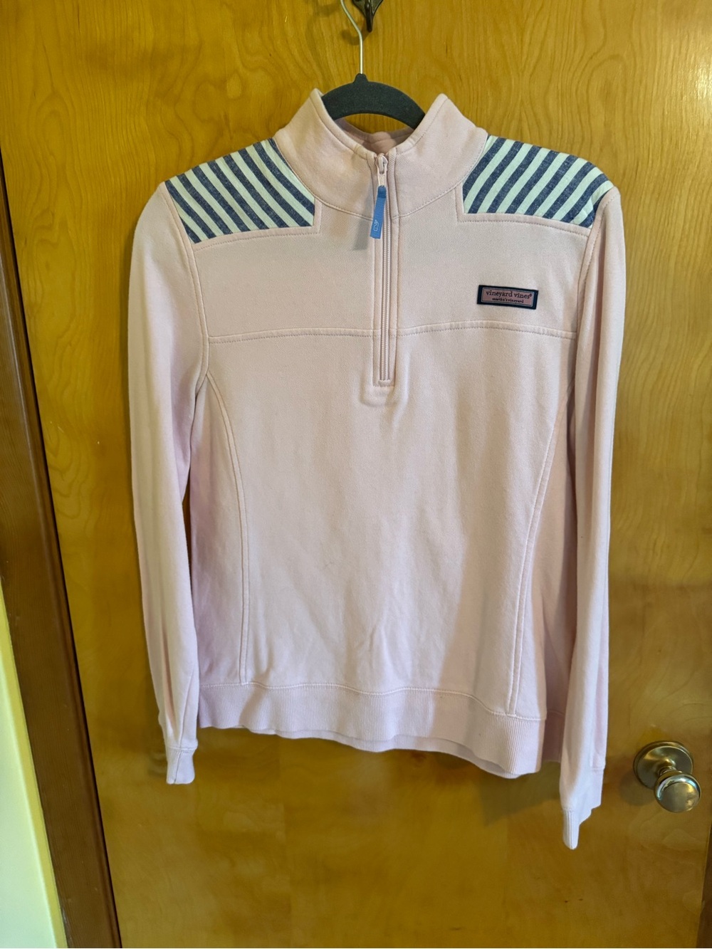 Vineyard Vines Pink Sweatshirt with Blue Stripes